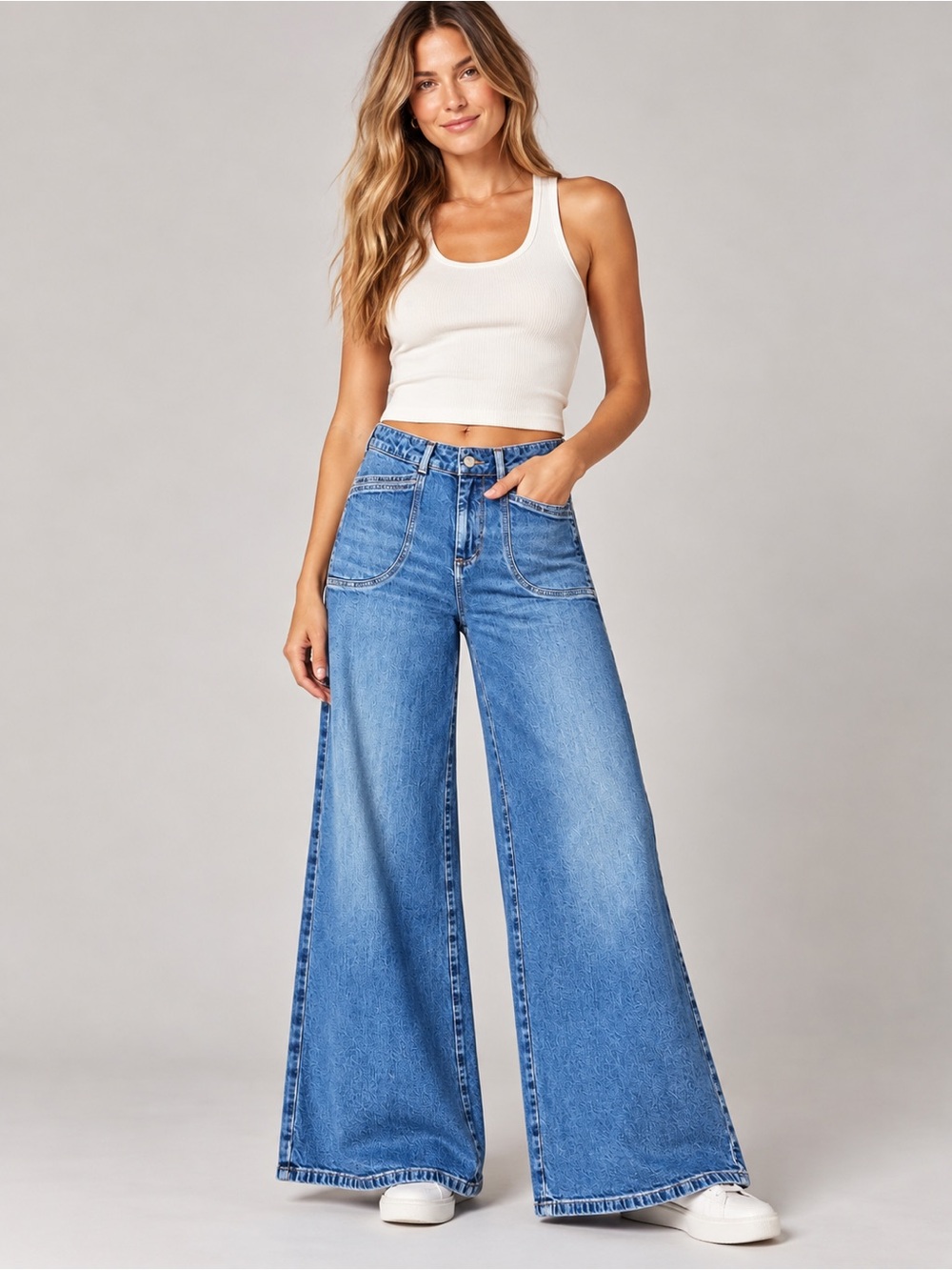 Pilcro Size 26 High Rise Wide Leg Jeans Medium Wash Y2K Boho Anthropologie